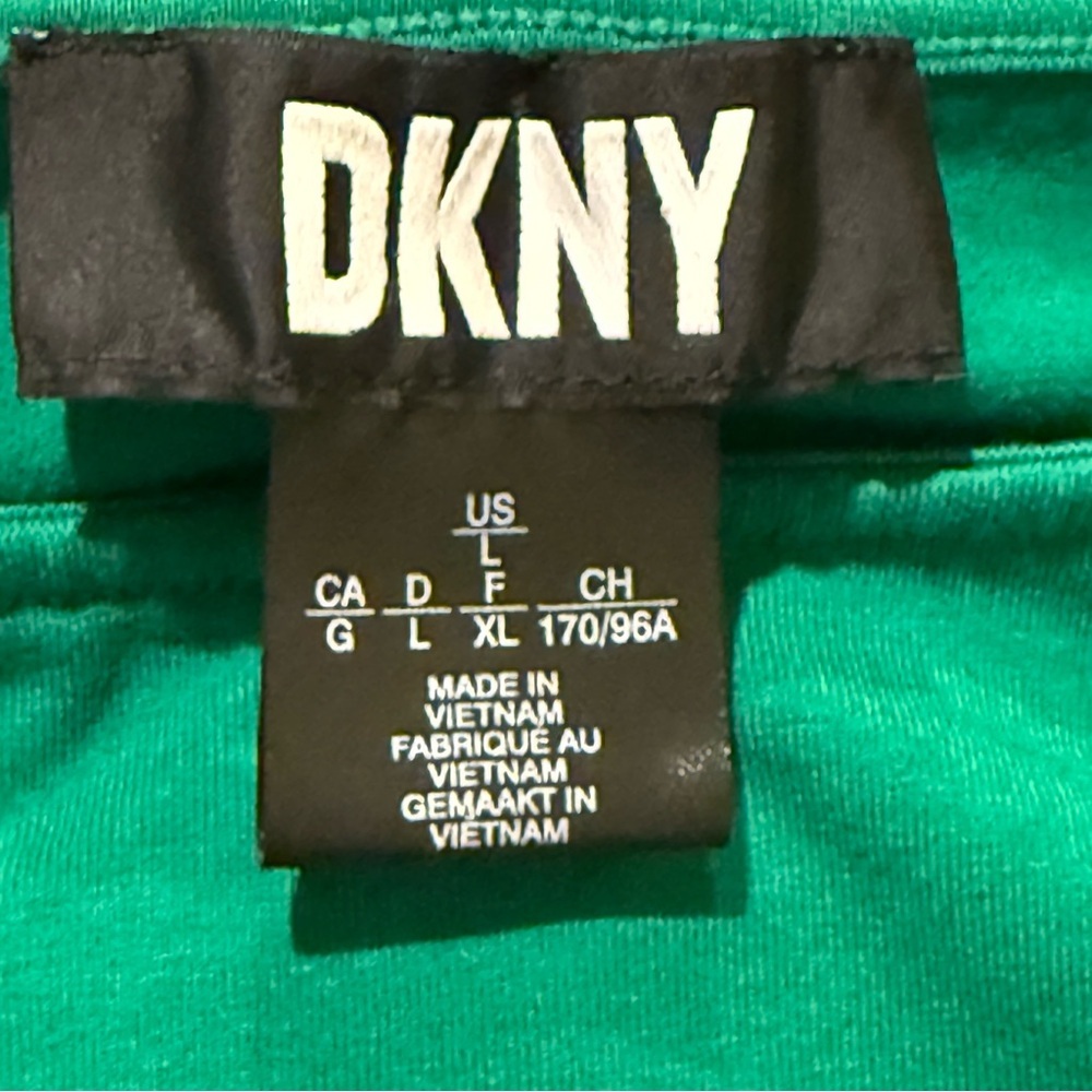 DKNY Asymmetrical Green Tunic Dress with Dolman Sleeves - Picture 3 of 4